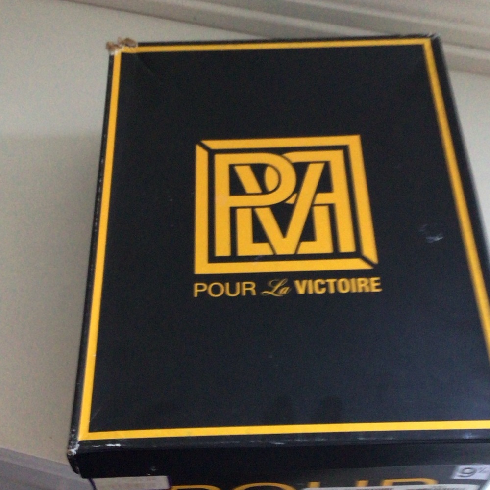 Pour La Victoire Black and Gold Platform Shoes